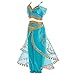 FINDPITAYA Disfraz Aladin Niña Vestido de Princesa Jasmine Cosplay Costume con Peluca...