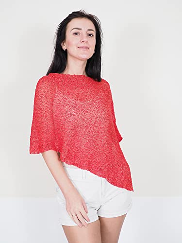 Mimosa Donna Poncho Piccolo a Manica Pipistrello a...