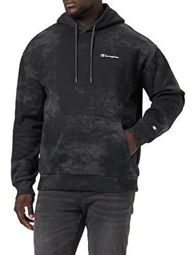 69% cotone, 31% poliestere Champion American Classics FW Tie Dye Felpa con cappuccio, Uomo, Carbone, M