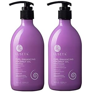 Luseta-Curl-Enhancing-Coconut-Oil-Shampoo-Conditioner-SetUnlimited-Bounce-and-Definition-Reduce-Frizz-and-Repair-Dry-Hair-for-All-Curl-Types-Sulfate-Paraben-Free-2-x-169oz Luseta Curly Hair Shampoo & Conditioner Set with Coconut Oil, Unlimited Bounce and Definition for wavy and Coily hair, Reduce Frizz and Repair Dry Hair, for All Curl Types Sulfate Free 16.9Fl oz à 2