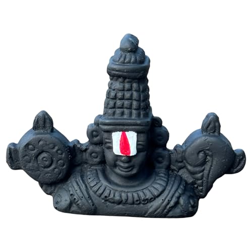 Image of Tirupati Balaji Idol for Car Dashboard, Venkateswara Swamy murthi, Vaastu Advised Balaji Statue - Tirupati Balaji Murti Idols for Pooja Room (Black Small 6 CM)