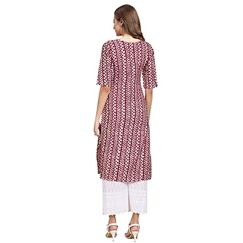 Image of Pinkmint Women's Crepe Digital Print Straight Kurta