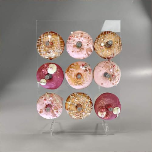 Support beignets acrylique blanc 9 trous lavable pour présentation de buffet - 6