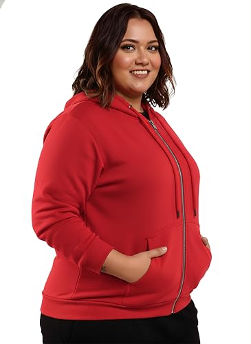 Image of Elite soul Women's Plus Size Zipper Hoodie | Front Zip Full Sleeve Hooded Sweatshirt | Casual Zipper Jacket | XL, 2XL, 3XL, 4XL, 5XL, 6XL