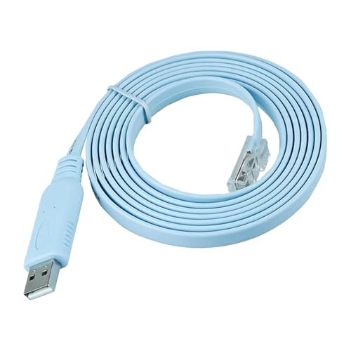 Vulcyxa Console Cable USB vers RJ45, Câble de Console 1,8m pour Cisco, Ubiquiti, Mikrotik, TP-Link, Routeurs et Switches, pour Appareils Réseau Compatible Windows, Linux, Mac OS (Bleu)