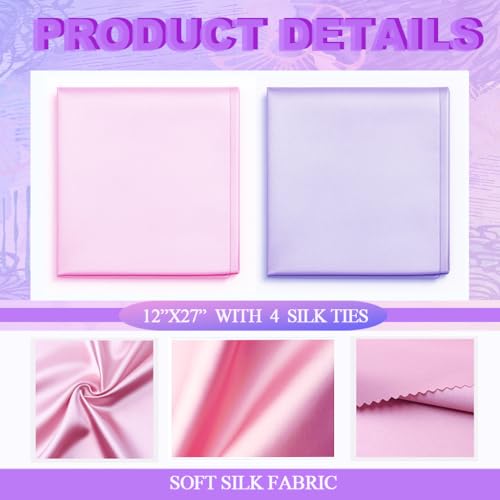 Image of 2 Pcs Satin Bassinet Sheet Baby Hair Protect Soft Silk Feeling Sheet Baby Bassinet for Rectangle Cradle Pad Mattress Newborn Infant (Pink+Purple)
