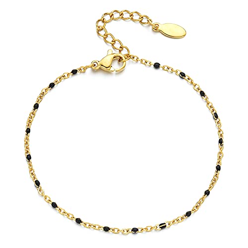 Bracelets en Acier Inoxydable Boho pour Femmes Bracelet en émail Mignon Bijoux Couleur Or Lien chaîne Mujer Pulsera Useful Design