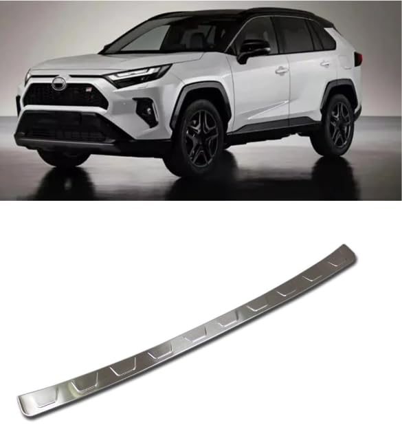 Protetor de placa de peitoril de para-choque traseiro de aço inoxidável para Toyota RAV4 2020-2025, acessórios para forro de porta-malas de carga, guarnição da tampa da tampa da porta traseira (prata)