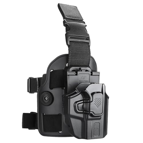Universal Drop Leg Holster for Sub-Compact Pistols, Thigh Holster for Glock 19/ 19X/ MOS/ 43/ 43X/ 43X MOS/48, Sig P365/ P365XL, S&W Shield 2.0, Taurus G3C/G2C, Hellcat Pro, Ruger Security 9, and More