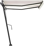 Standmarkise Automatisch mit Pulverbeschichtetem Aluminiumrahmen, 360° drehbar, Sonnenschutz für...