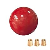 Lotcesfun Shift knob Round Ball Marble Style Universal for Manual Automatic Vehicles with 3 adapters (red)