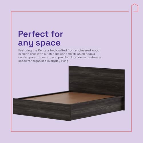 Image of Wakefit Bed | 3 Yr Warranty | Bed Queen Size, Comes with Storage Box, Noise-Free, Density: 680-750 kg /m, Termite & Borer Resistant, Fits Mattresses Up to 8 inches (Centaur 78 x 60 - Wyoming Maple)