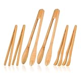 Ujjdwiurgh 6 St¨¹ck Bambus-Utensilien zum Kochen, Toasterzange Aus, Lange...