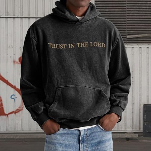 Trust In The Lord Christian Hoodies Men Jesus God Bible Verse Faith Religious Sweatshirts Oversized Graphic Pullover2
