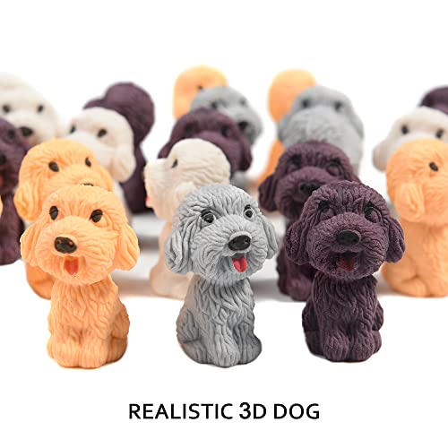 24 Pcs Animal Pencil Erasers Toppers,Pencil Top Erasers,3D Cute Dog Cap Easters Desk Pet Erasers For Kids #TOP3