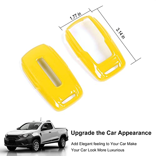 Image of Key Fob Case Cover Key Bag Holder Protection Shell Accessories for Dodge RAM 2018-2026,Yellow