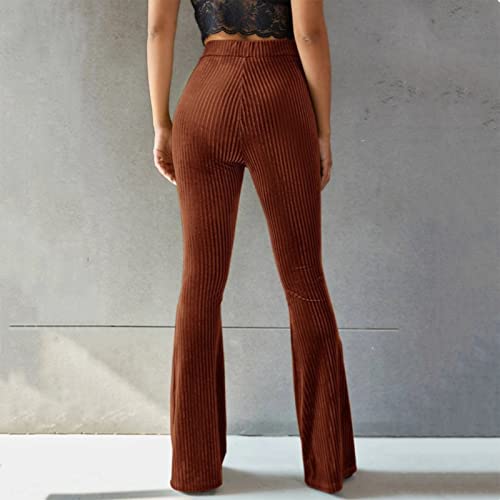 ODIZLI Women Velvet High Waisted Wide Leg Palazzo Flare Pants Solid Long Trousers4