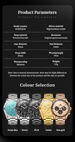 Image of OLEVS Mens Watches Luxury Diamond Calendar Stainless Steel Male Watches Business Dress Waterproof Luminous Fashion Watch for Men