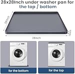 Laveuse la machine à silicone - 68X68cm Plateau laveuse avec bord relevé, bacs antidérapants pour lave-linge et sécheuse, plateau machine à nettoyer pour la protection du sol (Grey-1PC) | laveuse le bac, laveuse non-dérapante pour lave-linge et sécheuse (Gre