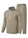 JMIERR Men's Fashion Sweatsuit Tracksuits Athletic Zip Up Jacket And Sweatpants Essentials Comfy Work Tracksuit Set 2 Piece Casual Activewear, 3XL, Khaki