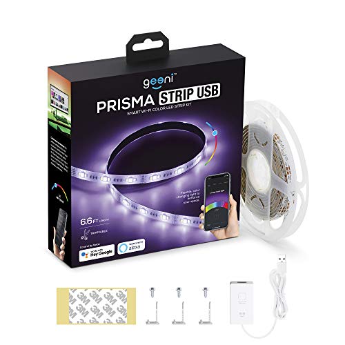Image of Geeni Prisma Strip-USB Smart LED Light Strip, Indoor & Outdoor, 6.6 ft. | Dimmable & trimmable, compatible with Alexa & Google Home, 2m length