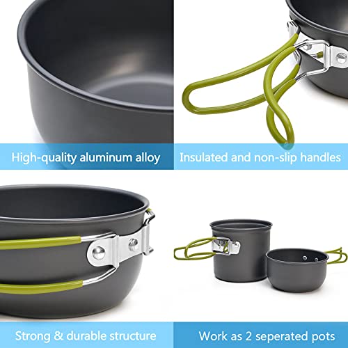 Aigear Camping Cooking Set Cookware Mess Kit With Storage Bag Pot Pan And Teapot Set Camping Accessories For Outdoor Camping Hiking Picnic Portable And Lightweight Aluminum Color Green (Cc0112Gn) #TOP4