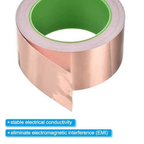 Image of PATIKIL Copper Foil Tape 1.97 Inch x 66 Feet 0.05mm Thick Double Sided Conductive Adhesive EMI Shielding for Electronics, Circuits, Grounding