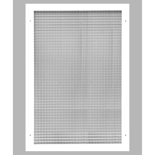 Image of 16 inch x 26 inch or 26 inch x 16 inch Cube Core Eggcrate Return Air Grille - Aluminum Rust Proof - HVAC Vent Duct Cover - White [Outer Dimensions: 18.75]