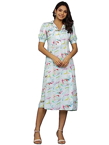 Image of Ravaiyaa - Attitude is everything Womens Soft Crepe Silk Casual Dress Summer Floral Printed Dress Ladies Tank Midi Sundress