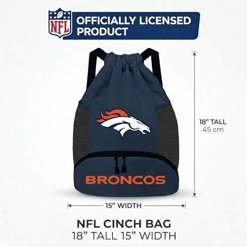 Image of NFL Denver Broncos Cinch Bag - Standard Logo Drawstring Backpack