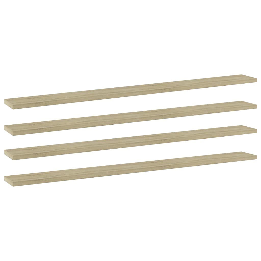vidaXL 4x Bookshelf Boards Living Room Kitchen Furniture Shelf Accessory Extra Shelf Panel Replacement Bookshelf Board Sonoma Oak Engineered Wood