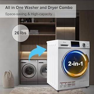 2-in-1 Front Load Washer and Dryer Combo 24", 2.7 Cu. Ft. All-in-one Washer Dryer Ventless for Apartment, Dorm, RV, 16 Cycles, Compact Space Saver
