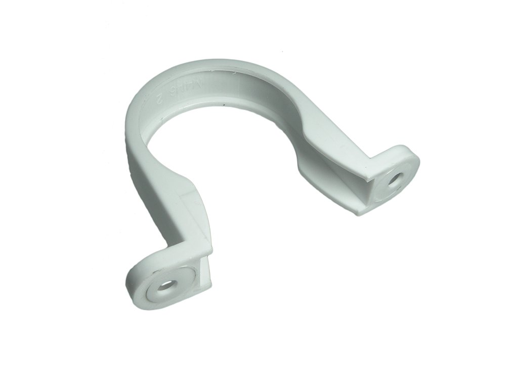 100 X White Saddle Waste Pipe Brackets for 40mm Plastic Pipes - Secure Plumbing Support