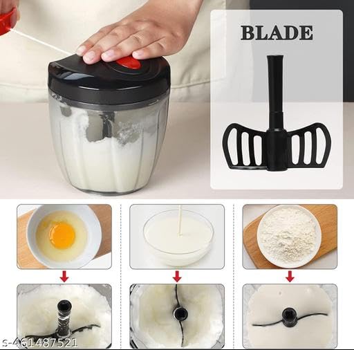 Image of Shiv Jumbo Handy Vegetable Fruit Chopper, Black 900ml, 5 Stainless Steel Blades, Multi-Purpose Kitchen Cutting Tool