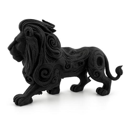 Estatua rústica de león tallado en madera para decoración