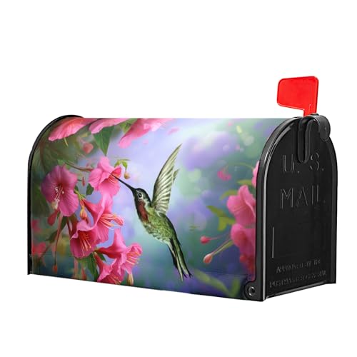 Image of Flowers Mailbox Covers Magnetic Standard Size 21 X 25.5 Inch Bird and Floral Magnetic Mailbox Cover Spring Summer Mailbox Wraps Post Letter Box Cover Decoration Outdoor Garden Yard Home Outside