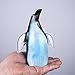 QFkris Qf Crystal Figurine Handmade Penguin with A Jellyfish Handmade Glass Blown Paperweight,Murano Style Art,Ornament,Green