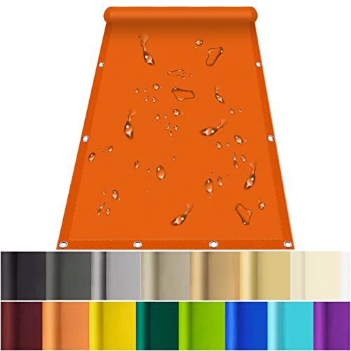 Voile d'ombrage pour terrasse orange et imperméable en polyester - 2
