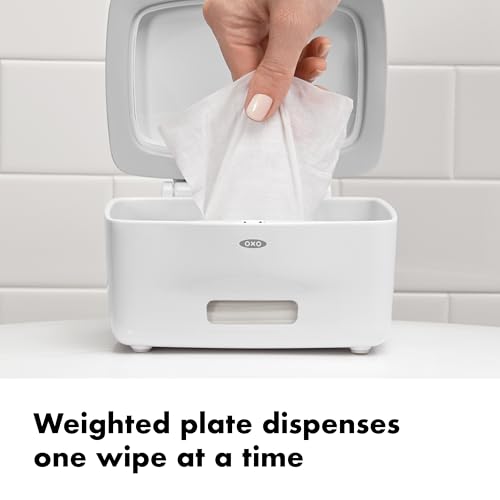 DevaCurl OXO Good Grips Dispenser for Face, Hand Flushable Wipes, 18/8 Stainless Steel, White, A - Image 4