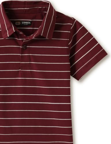 Image of Amazon Brand - Symbol Boys Soft Cotton Rich Jersey Striped Polo Shirt
