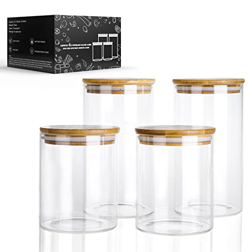 LIBWYS Vorratsgläser mit Deckel Eckig Vorratsdose Glas (4pcs)