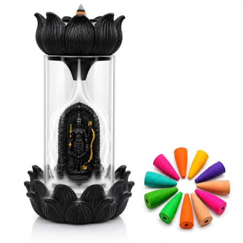 JoyBuddies Reverse Smoke Waterfall Incense Burner with Shri Ram 200 g - Image 2
