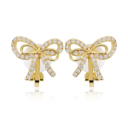 Aretes Clip con Moño Rojo para Mujer miniatura 1