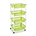 AC - Carrito de Cocina con 4 cestas, Estrecho con Ruedas, estantería para Cocina y baño, Ahorra Espacio, para Espacios reducidos, Cocina, Oficina, baño, fácil Montaje. (Verde)