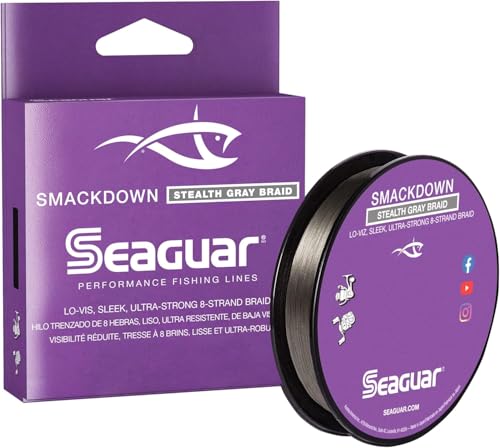 Seaguar Smackdown Low Visibility Braided Fishing Line - 30lb, 300yds Break Strenth/Length, Stealth Gray - 30SDSG300