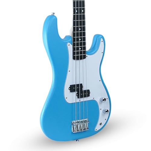 Image of Kadence PBLB Tennessee 46.5 inch Electric Bass Guitar (P-Style) | Solid PoplarWood Body, Maple Neck | Split-Coil Pickup | Fixed Bridge | Gig Bag + Cable | Matte Blue