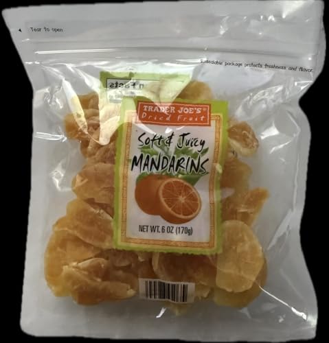 T Joe's Soft and Juicy Dried Mandarins, 6 Oz Pack, Natural Fruit Snack, 3 Count