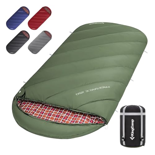 KingCamp XXL Saco de Dormir de Franela Extra Grande Ligero Super Cómodo Saco de Dormir Invierno Calído Saco de Dormir...