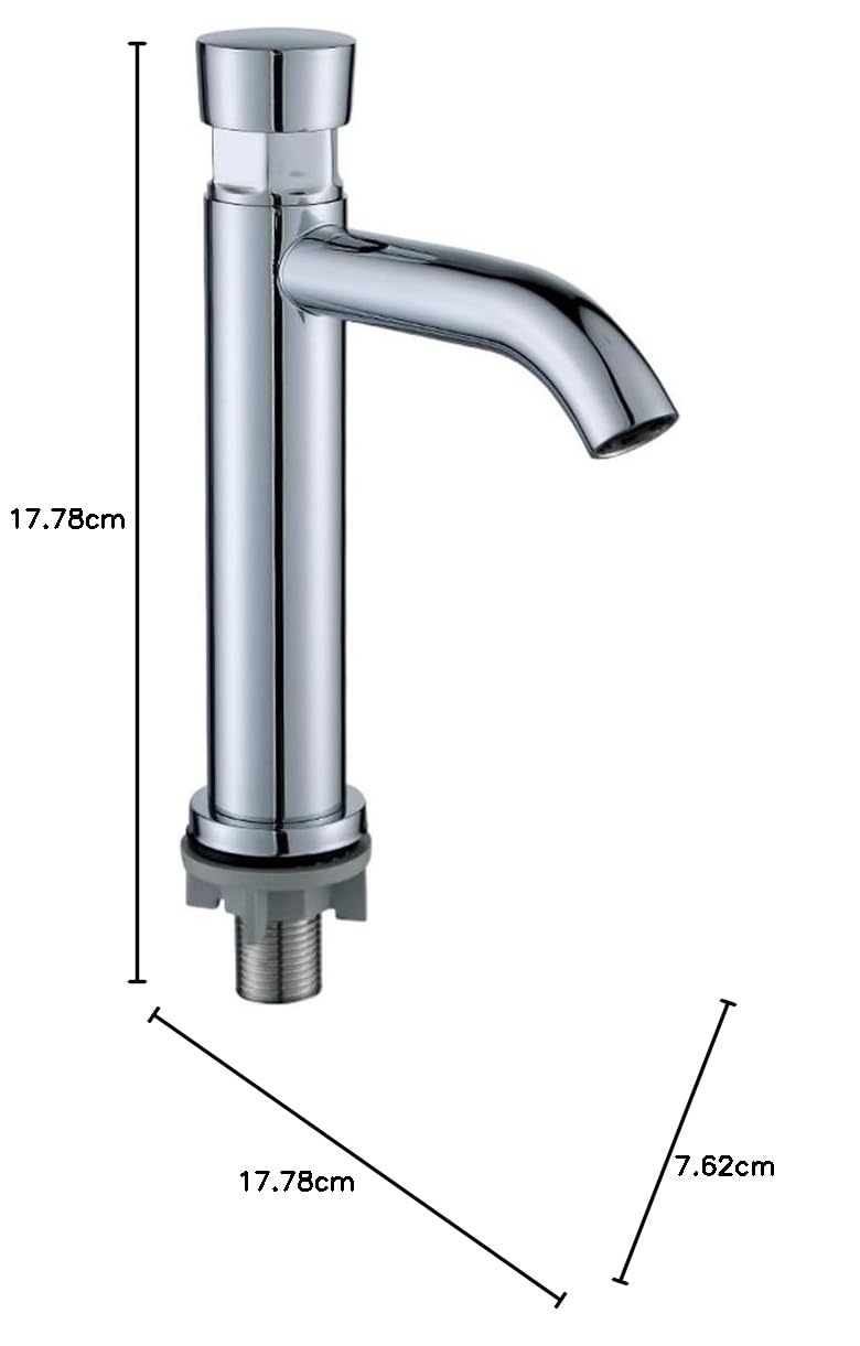 Grifo ahorrador de agua plateado grifo dosificador de cierre automático grifo temporizador público grifos de botón para cocina en casa, baño, hotel(B)