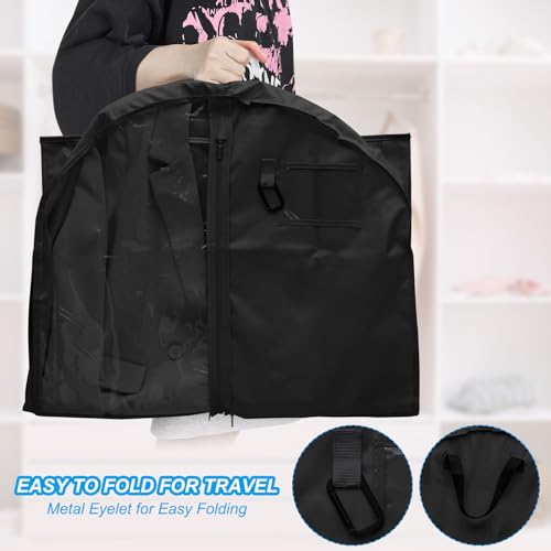 PATIKIL Garment Bags for Dance Costumes, 40 Inch Hanging Garment Bag with 4 Pockets Name Tag Handles for Dance Competition Skating, Black4